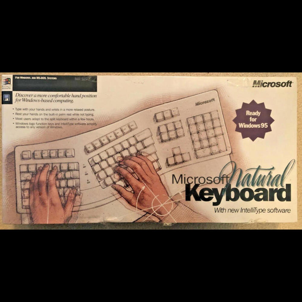 Vintage New 1995 Microsoft Natural Ergonomic Keyboard